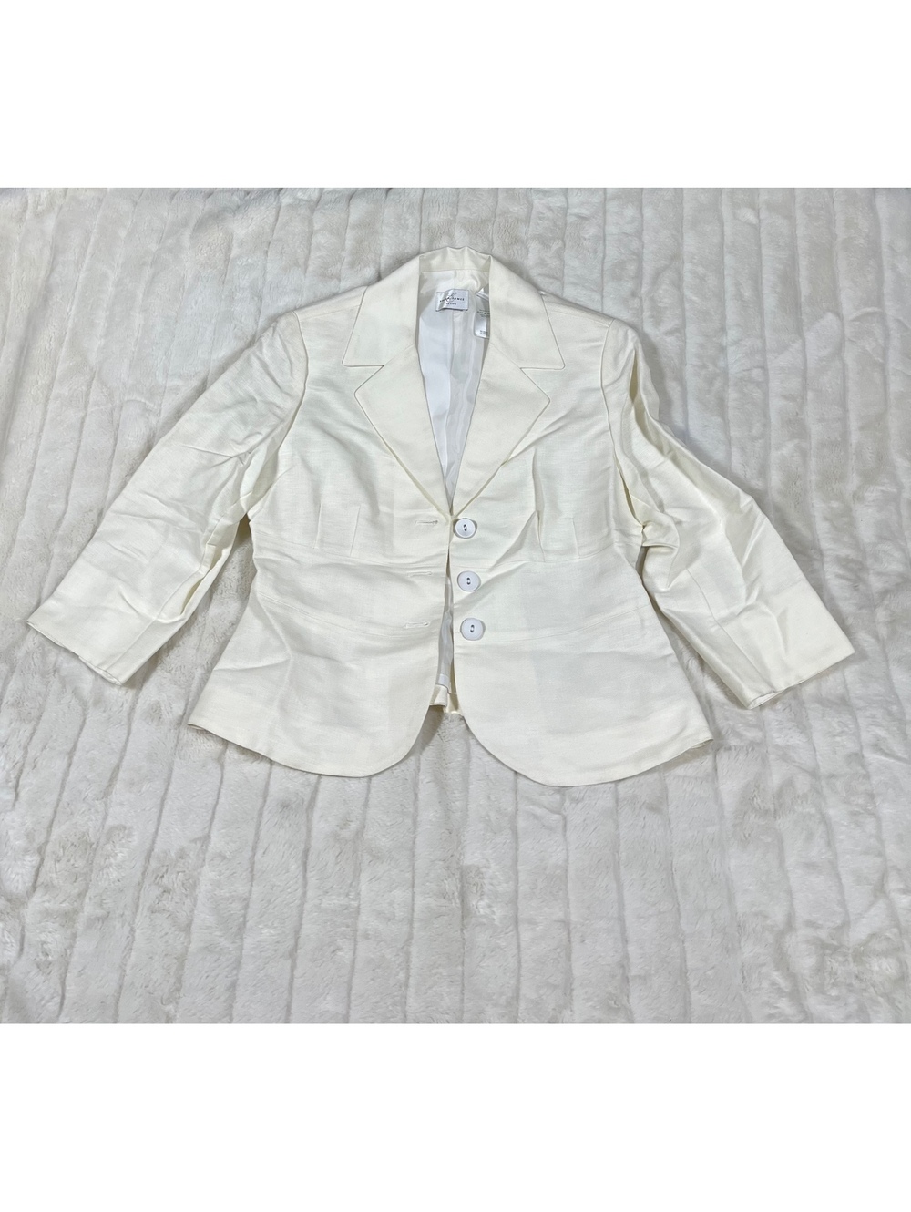 Emma James 10P Ivory Off White Work Office Spring Summer Preppy 2 Button Blazer